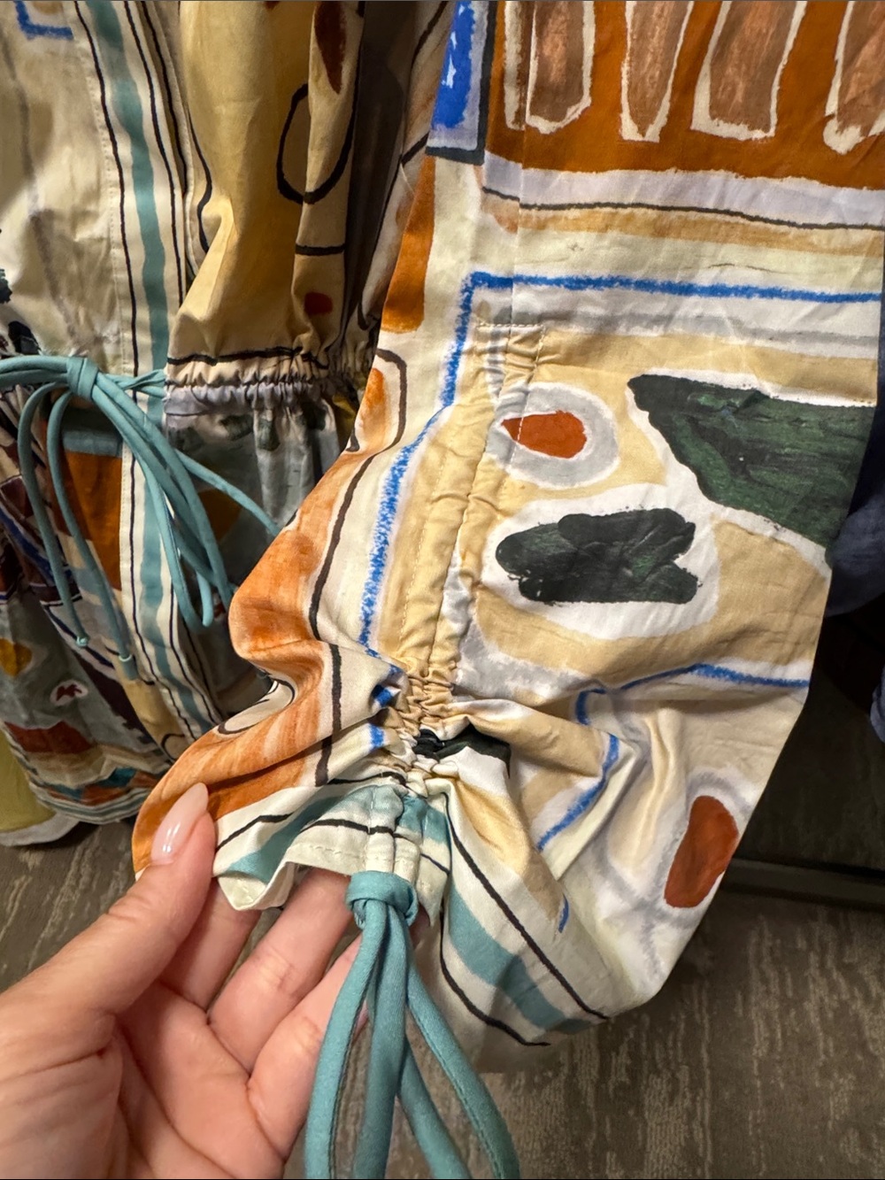 Alemais Multicolor Abstract Drawstring Tunic - Picture 3 of 5